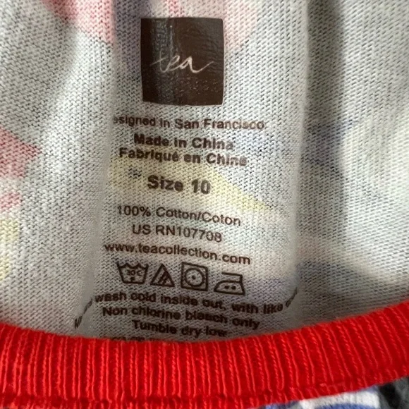 EUC Tea Collection Birds dress sz 10 long sleeve flutter sleeve knee length - Picture 8 of 8